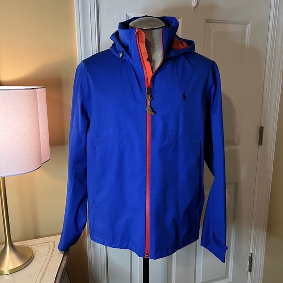 NEW Men's Polo Ralph Lauren Performance Rain Jacket Windbreaker Blue Size MEDIUM - Picture 1 of 8